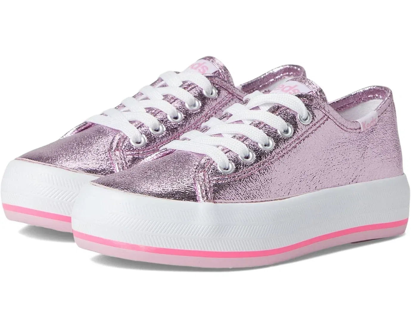 Детские кроссовки Keds Triple Up Bottom Stripe, розовые, на платформе, модель ZOGG2432