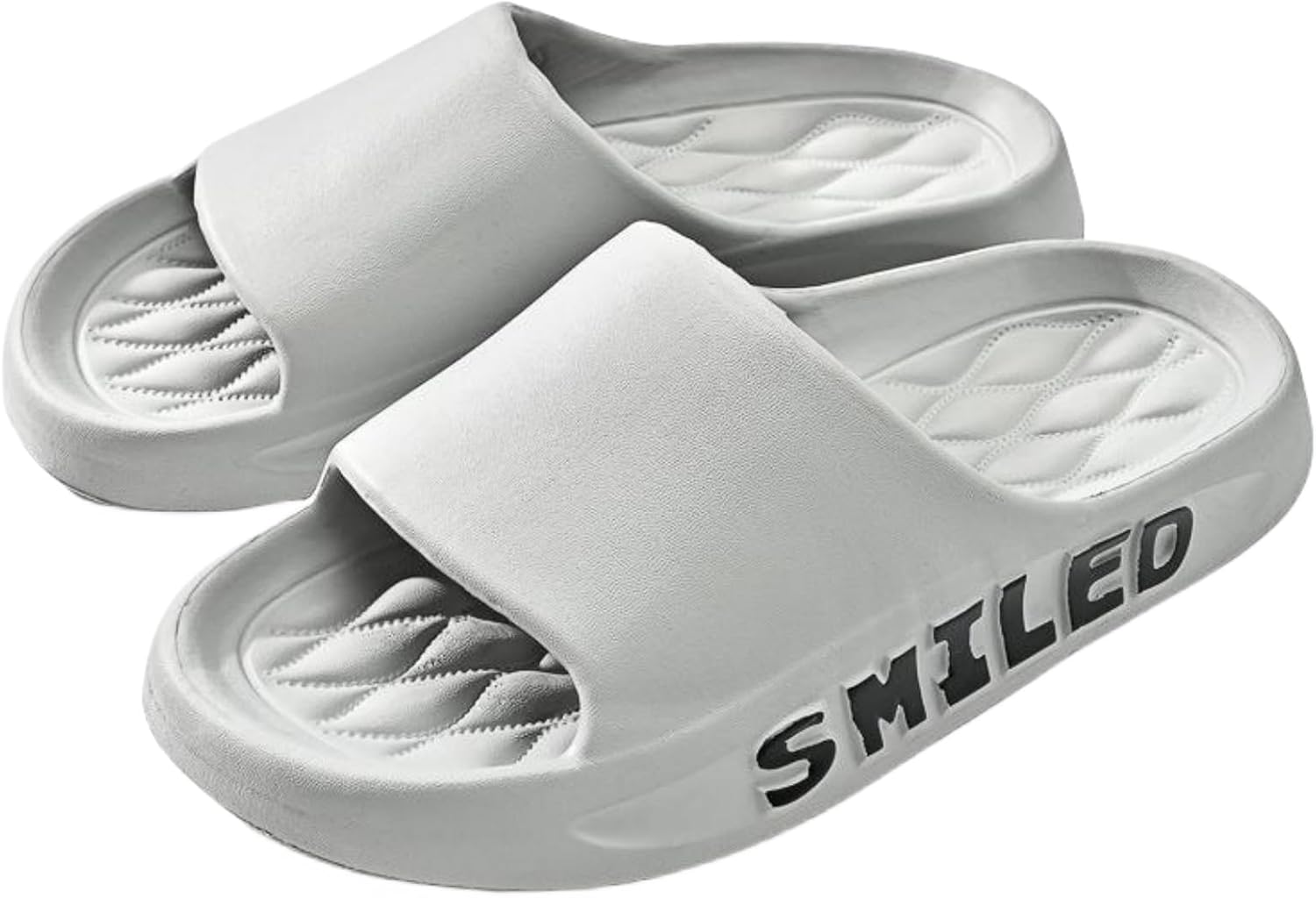 

Домашние тапочки, мягкие шлепанцы для душа для женщин и мужчин, домашние тапочки, слайды, сандалии с утолщенной подошвой, летние тапочки для бассейна, для ванной комнаты, нескользящие, быстро сохнущие пляжные шлепанцы Iwhgrmp, серый