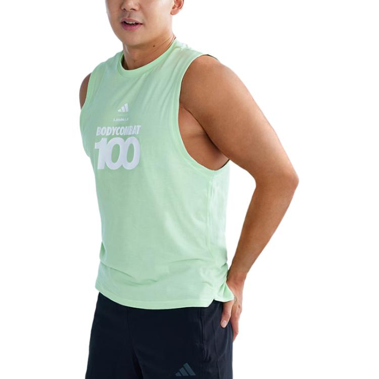 X LES MILLS/, FW24 Майка унисекс зеленая Adidas — фото 4