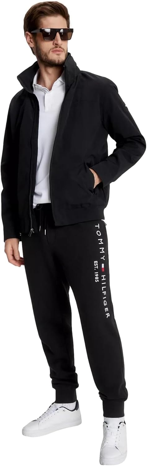 Мужские спортивные брюки с логотипом и карманами TOMMY HILFIGER, размер M, цвет P Navy, Dark Sable Black — фото 2
