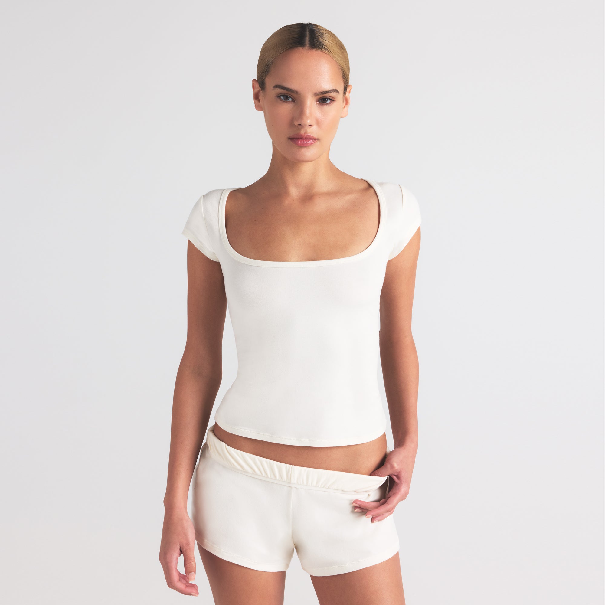 

Футболка с круглым вырезом SKIMS COTTON JERSEY, цвет marble