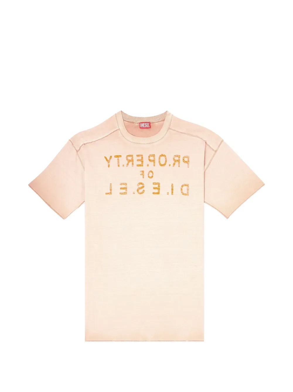 Футболка T-Look с необработанным краем DIESEL, бежевый