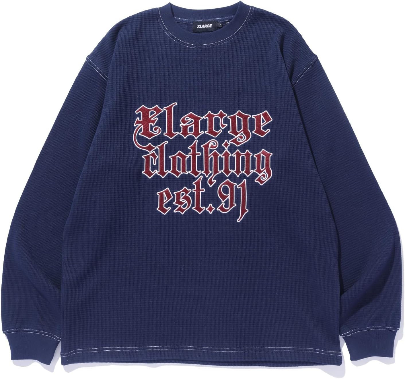 

Мужская термофутболка с длинными рукавами, размер XL, Old English, EST.91 Xlarge, темно-синий