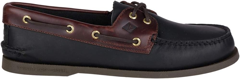 Мужские аутентичные оригинальные лодочные туфли Sperry с двумя глазами, черный — фото 2