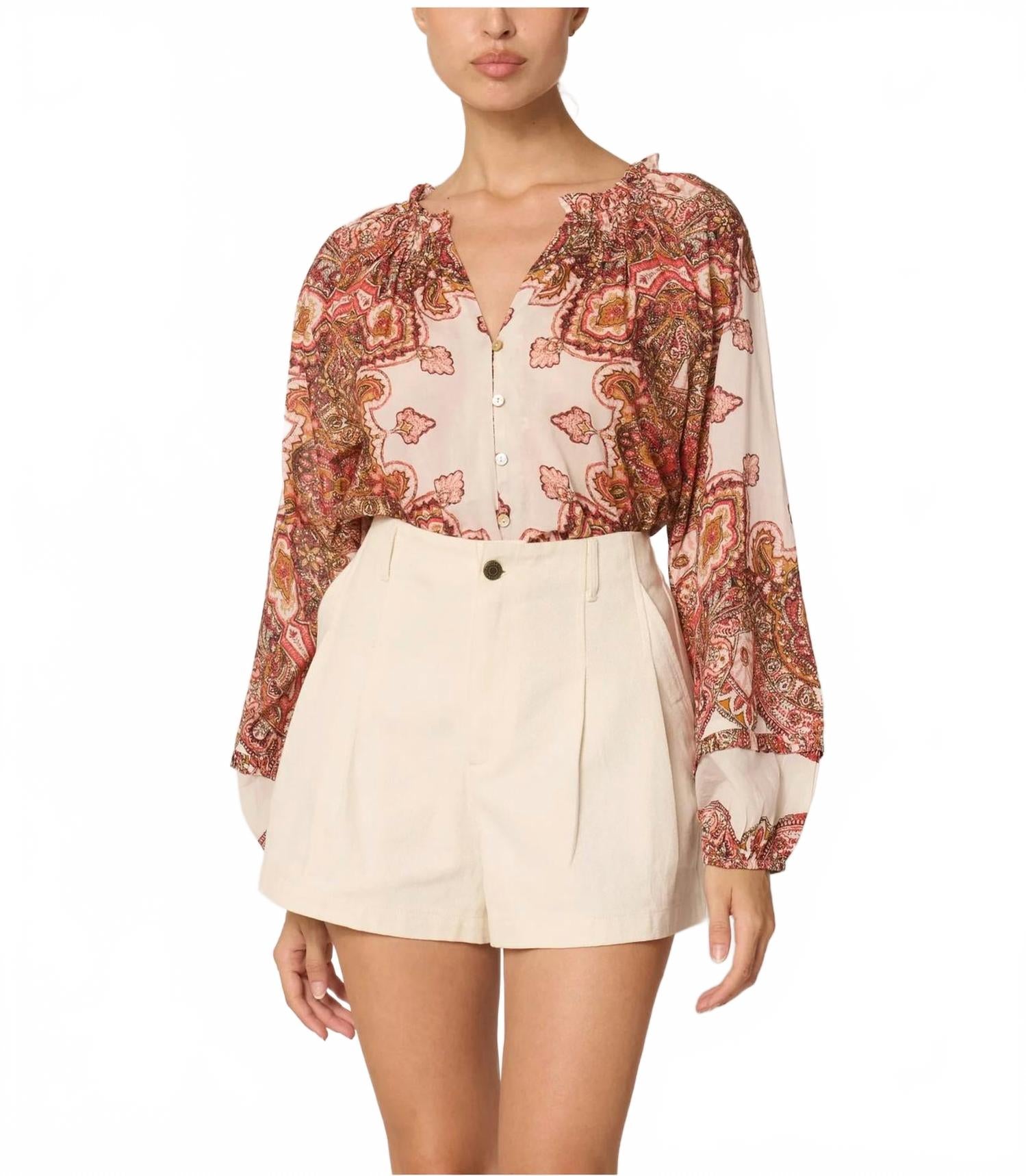 

Блузка Alicia в павловопосадском стиле Cleobella, Foulard Paisley