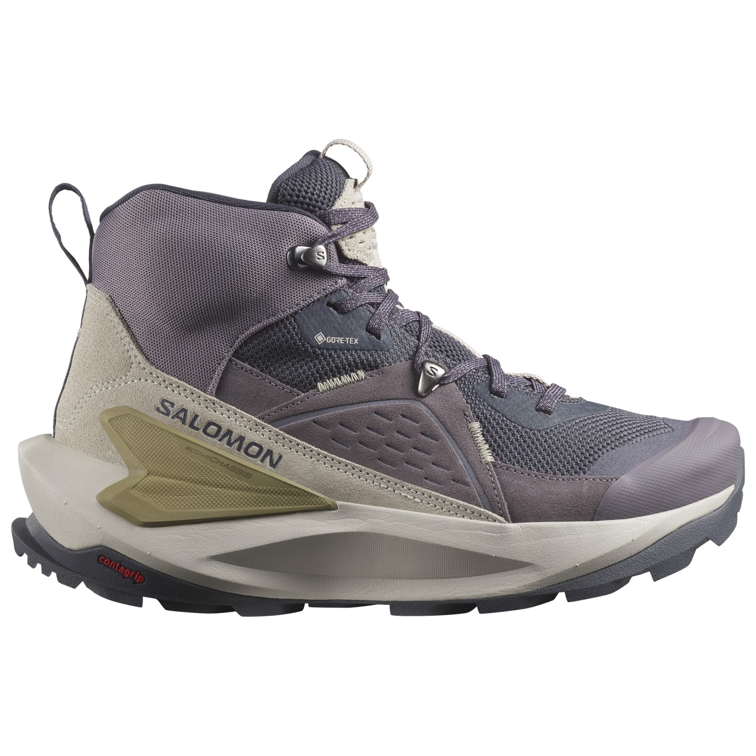 

Походная обувь Salomon Elixir Mid GTX, цвет Nine Iron/Shark/Silver Cloud