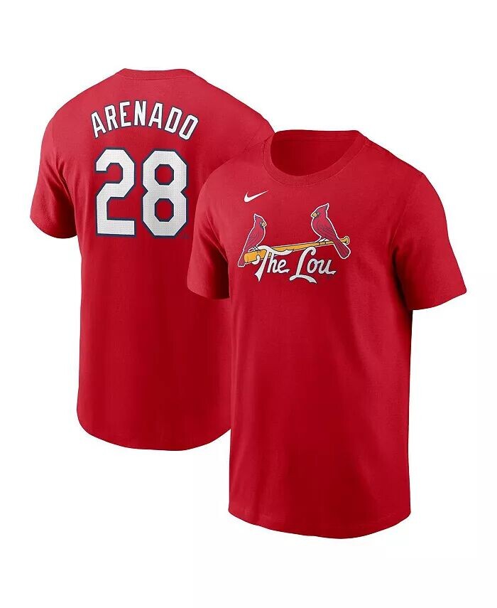

Мужская футболка Nolan Arenado Red St. Louis Cardinals 2024 City Connect Fuse с именем и номером Nike