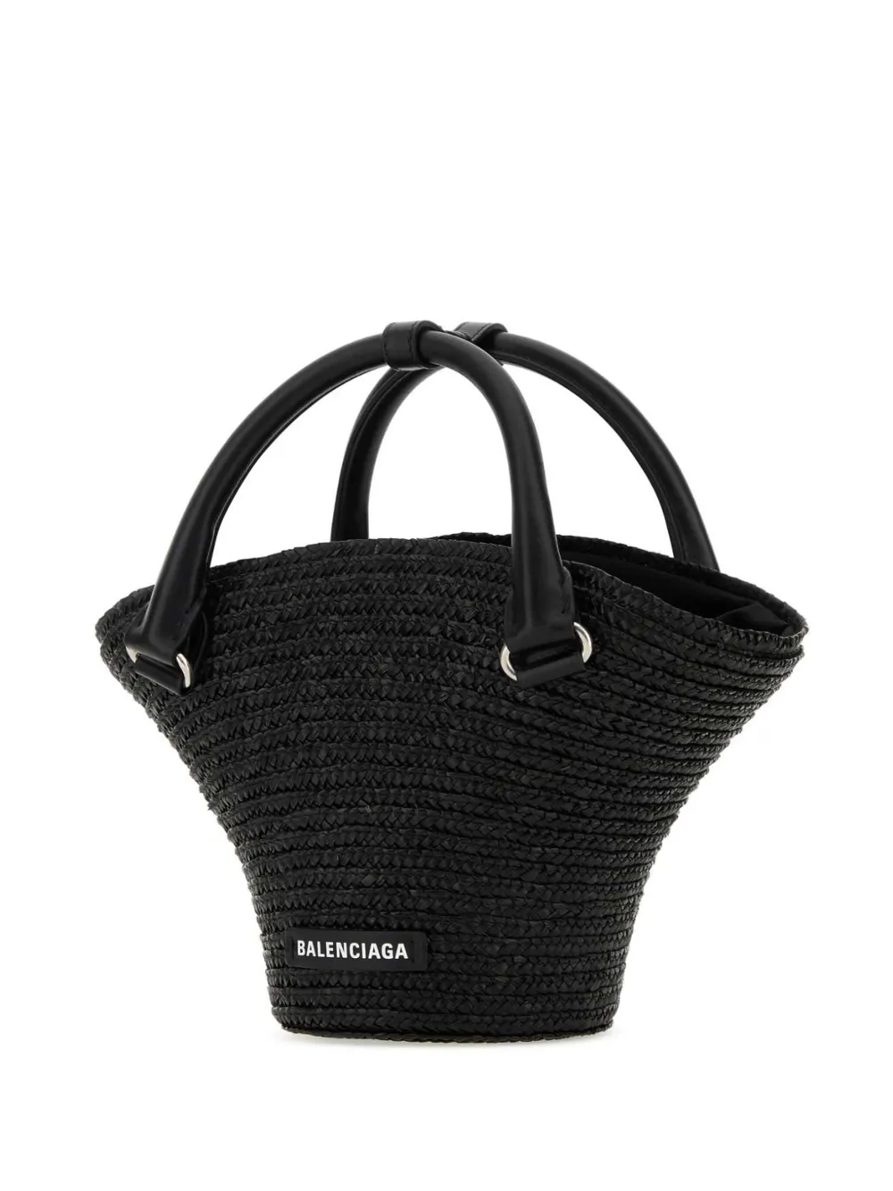 Маленькая плетеная сумка-тоут BALENCIAGA, черный — фото 3