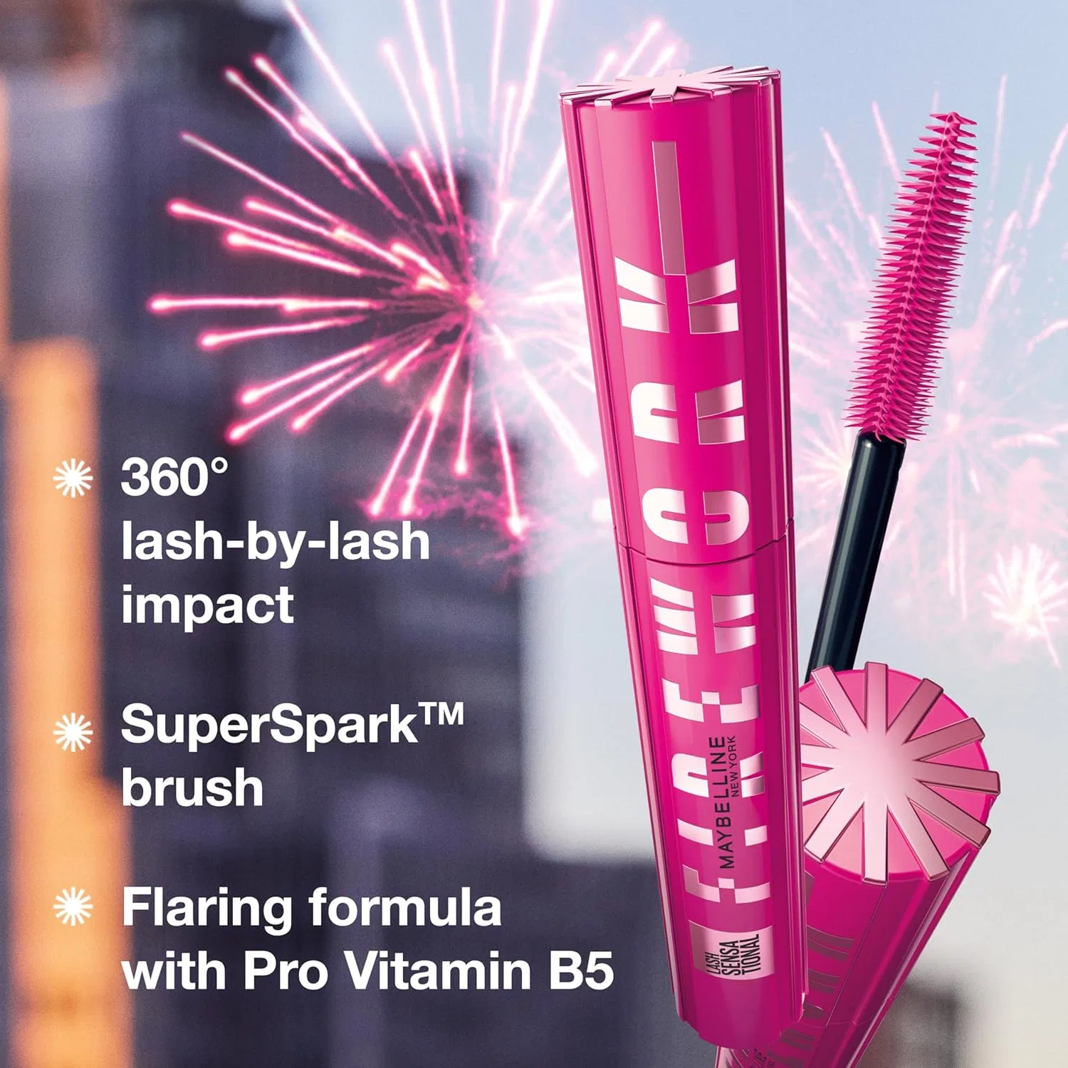 Тушь для ресниц объемная Maybelline Rush Sensational Fireworks Washable, коричнево-черный, 1 шт — фото 3