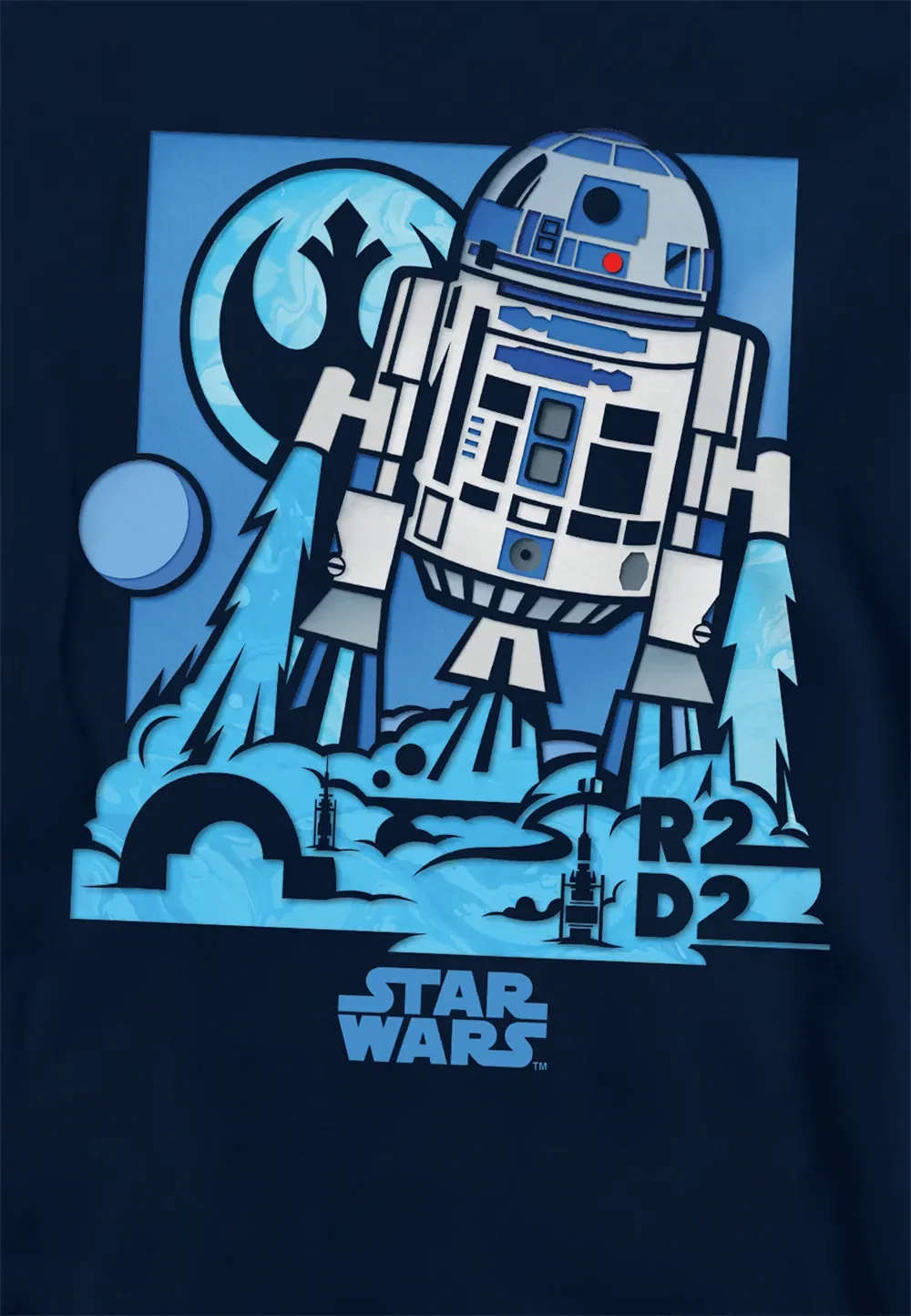 Худи детское Star Wars R2D2 Disney, темно-синий — фото 2