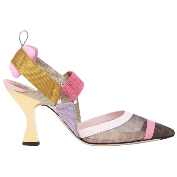 Туфли на высоком каблуке Colibri женские коричневые Fendi — фото 2