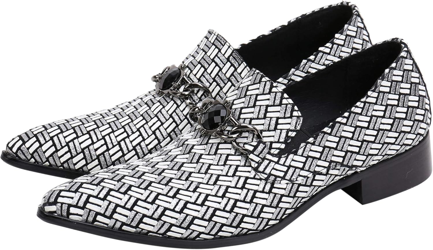 

Мужские лоферы Santimon Mens с имитацией курения, с пряжкой из страз, повседневные и вечерние слипоны, белый