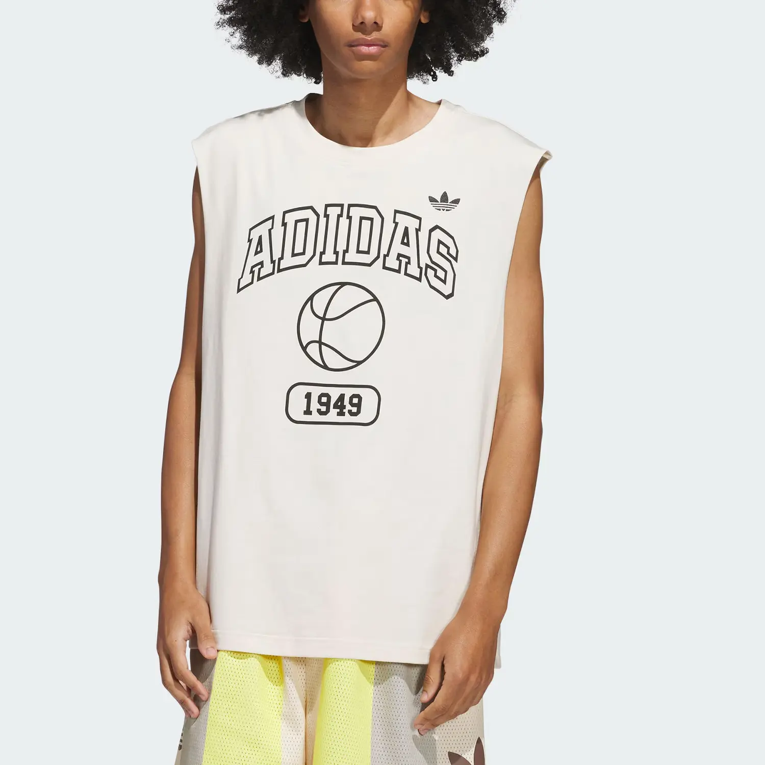 Унисекс баскетбольный майка баскетбольная футболка Wonder White/Black Adidas Originals, белый/черный — фото 3