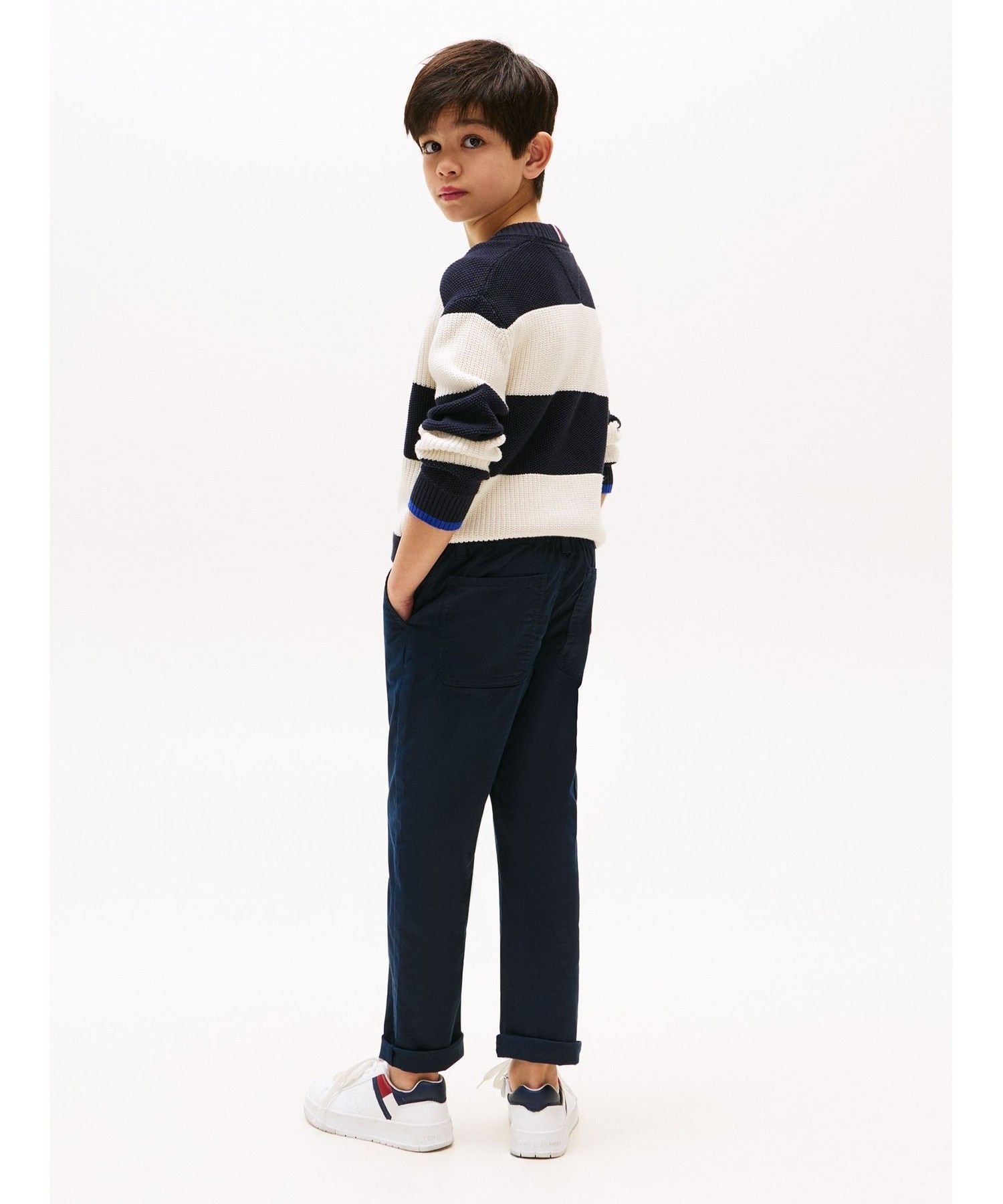 Детские рабочие брюки с вышитым флагом TOMMY HILFIGER, Ivory ACI — фото 4