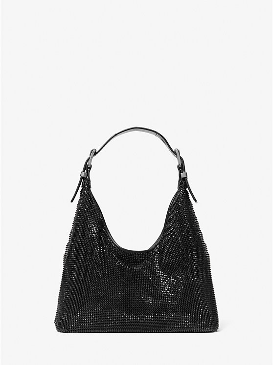 

Ограниченная серия сумок-хобо через плечо Nolita small со стразами Michael Kors, черный