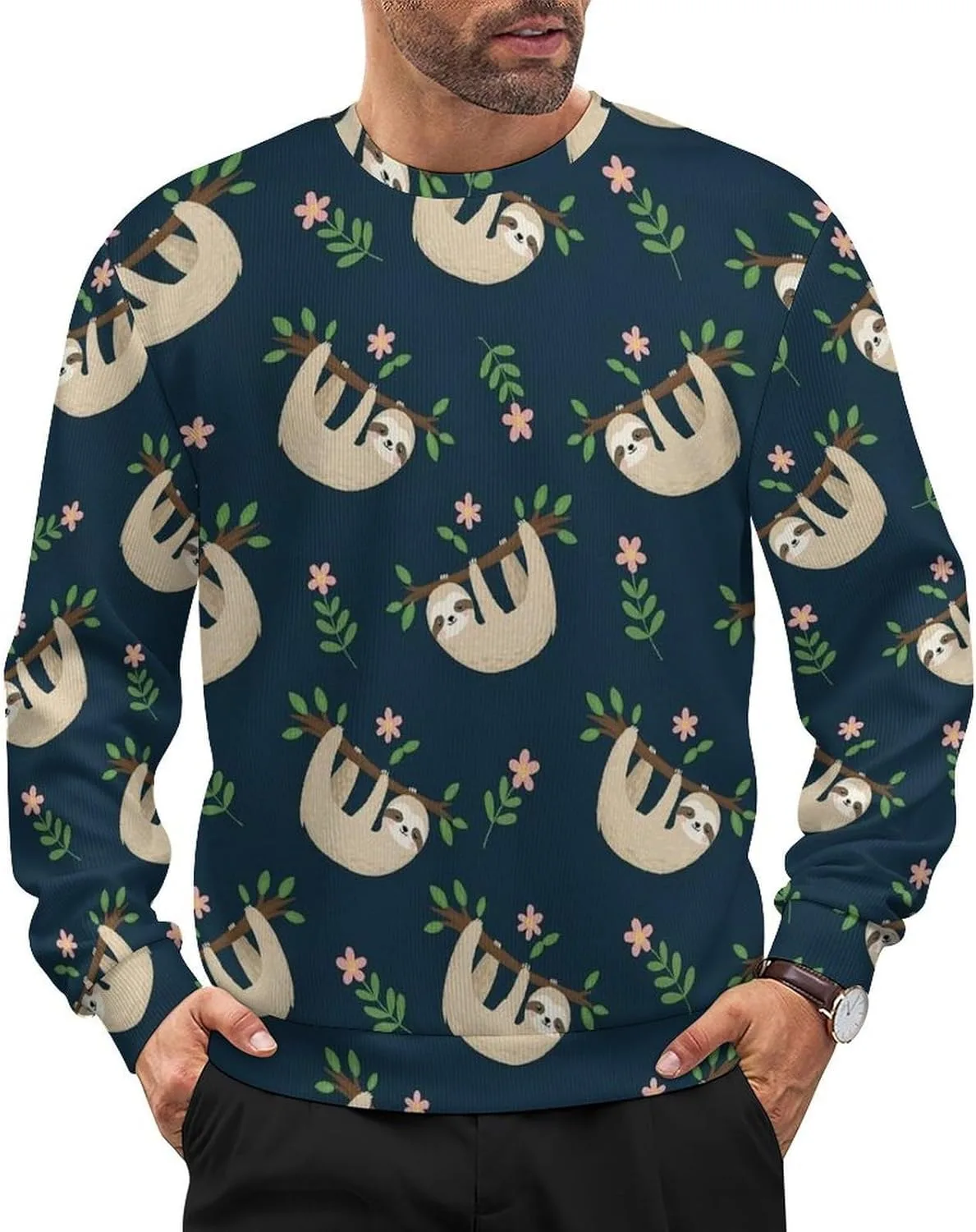 

Мужской свитер свободного кроя с длинными рукавами Meaudiwes