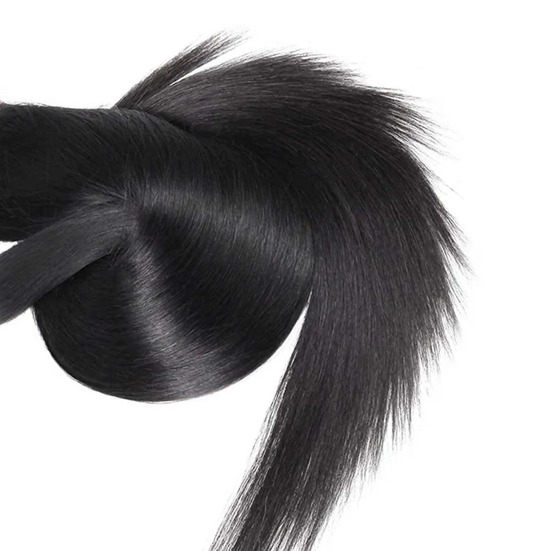 Натуральные прямые волосы для наращивания Remy от Real Hair, 3 пучка по 50 г (24 26 28 дюймов) Wuvusnm, #1B-Bd-St — фото 4