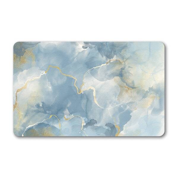

Коврик для ванной HomeGuru DCV000106, 50x0,1x80 см цвет blau,marmormuster