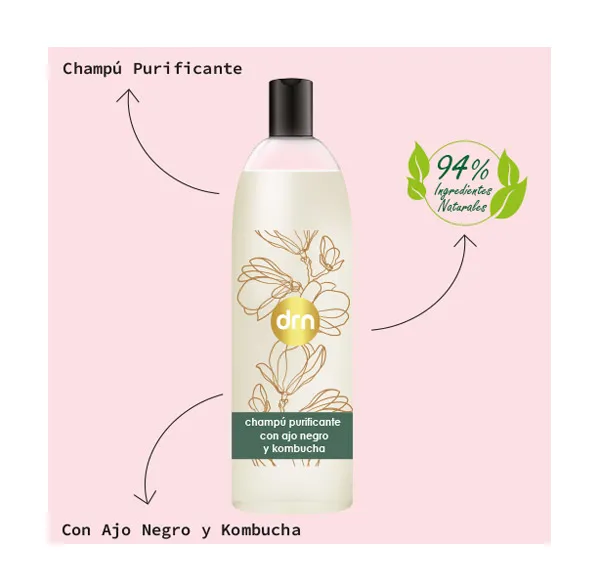 Шампунь с черным чесноком и чайным грибом Champú Purificante Drn, 750 ml — фото 2