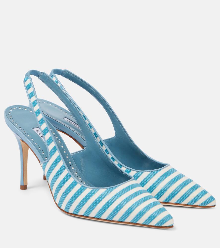 Allurafia 90 полосатые лодочки slingback Manolo Blahnik, 9779 Ywov/4241 Mblu