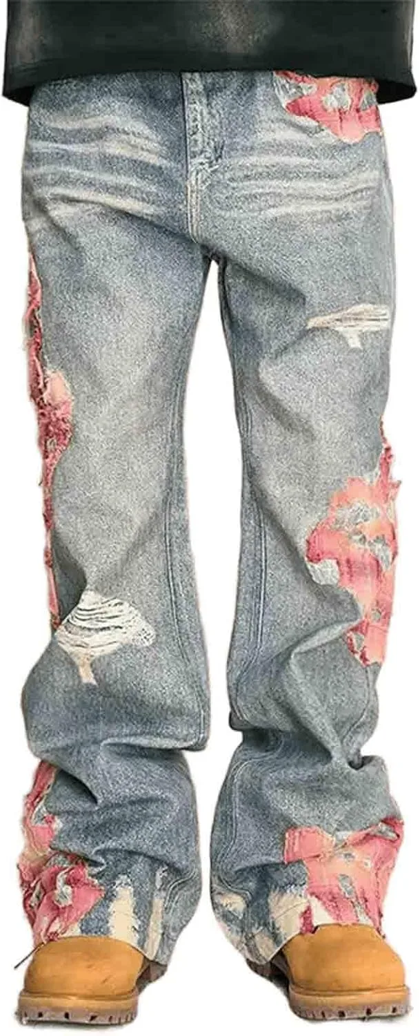 

BXCNCKD джинсы в стиле хип-хоп с прорезями, свободные и широкие