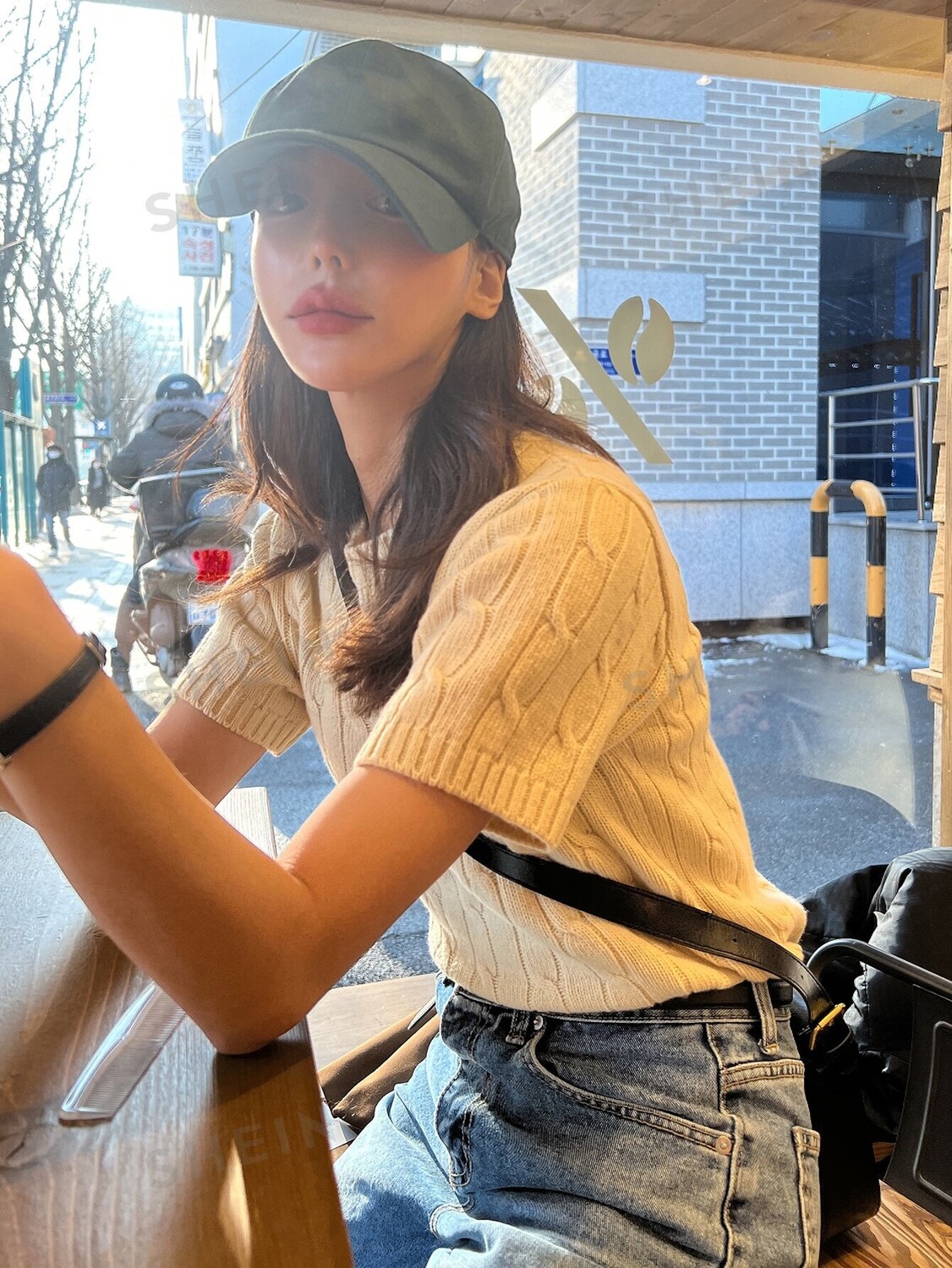 

Топ, однотонный, узор косой вязки Dazy, абрикосовый