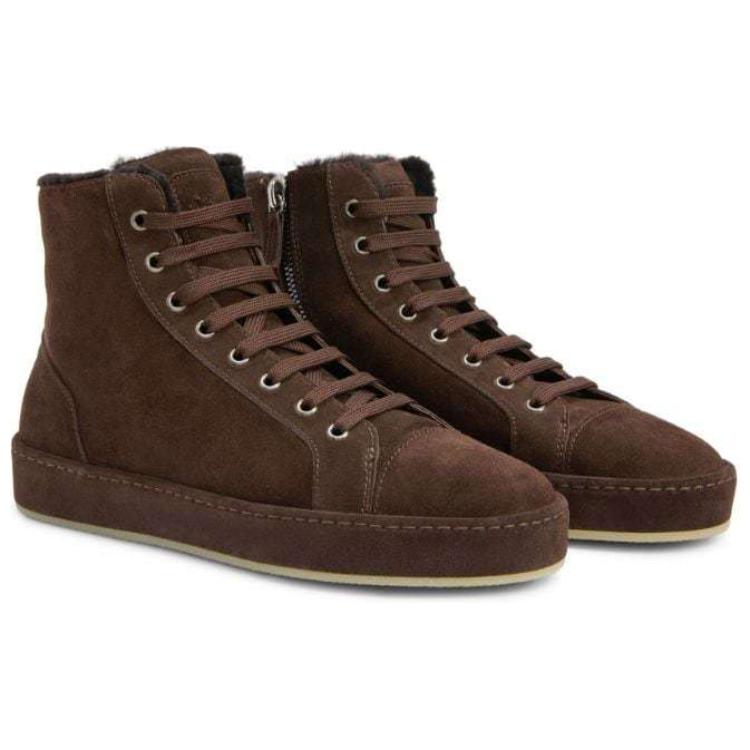 Кроссовки GZ City Suede высокие Giuseppe Zanotti, коричневый — фото 4