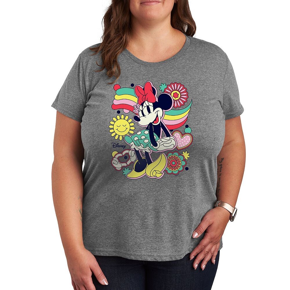 

Футболка Disney's Minnie Mouse Plus с рисунком коллажа, цвет Heather Gray