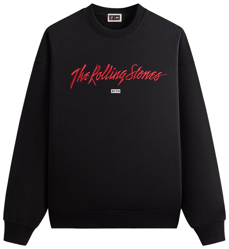 

Толстовка Kith For The Rolling Stones Monogram Tongue Nelson Crew, черный