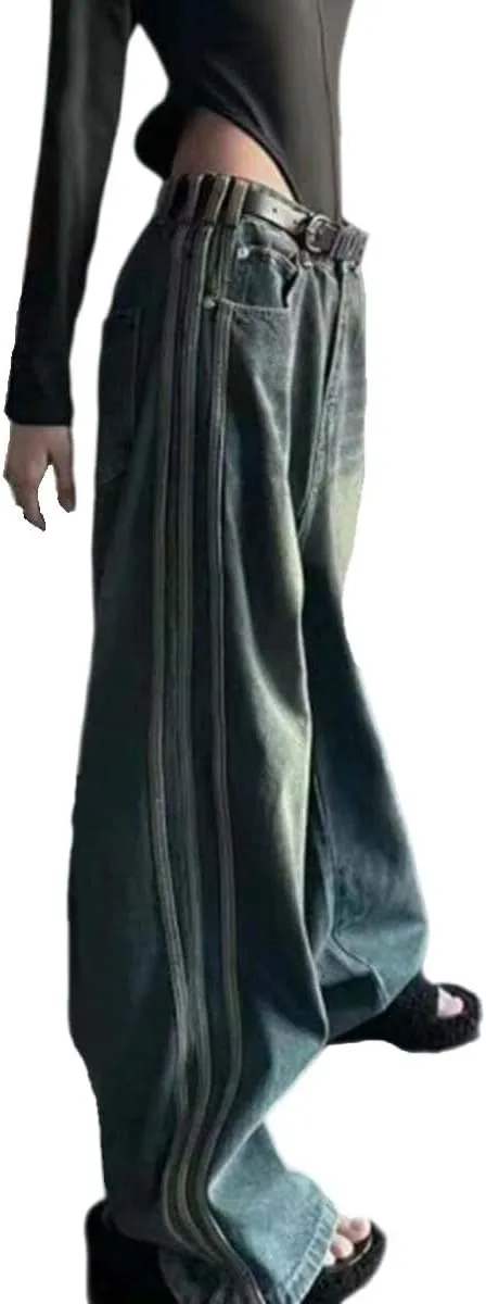 

MLAFE Женские джинсы Loose Fit Wide Leg High Waisted