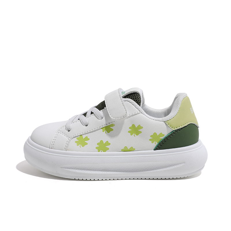 

Детские кроссовки для скейтбординга с низкой амортизацией и износостойкостью Babaya, белый/зеленый