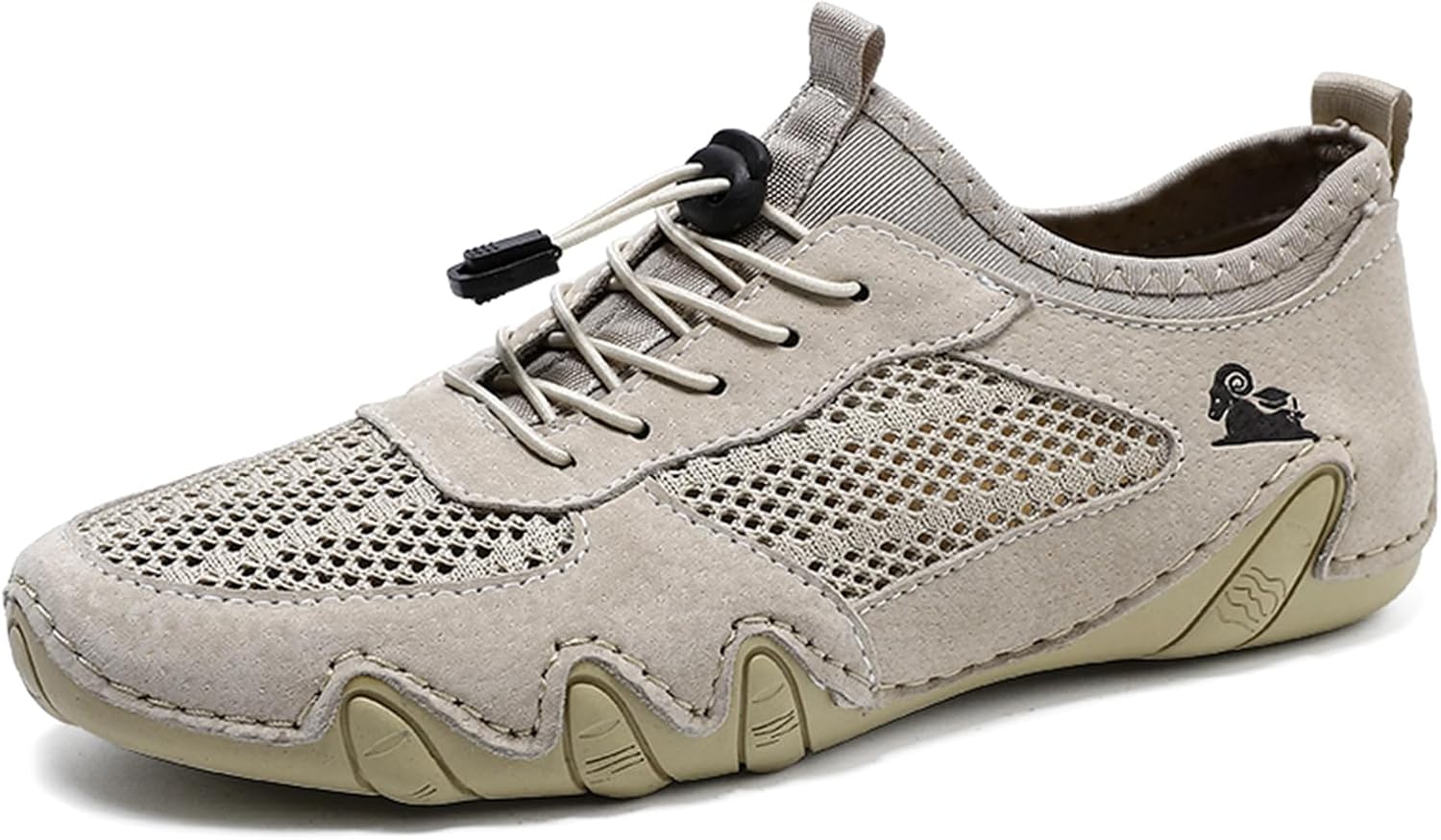 

Мужские кожаные треккинговые кроссовки для ходьбы с легкой посадкой, летние спортивные кроссовки, дышащие, с нескользящей подошвой Abborora, хаки