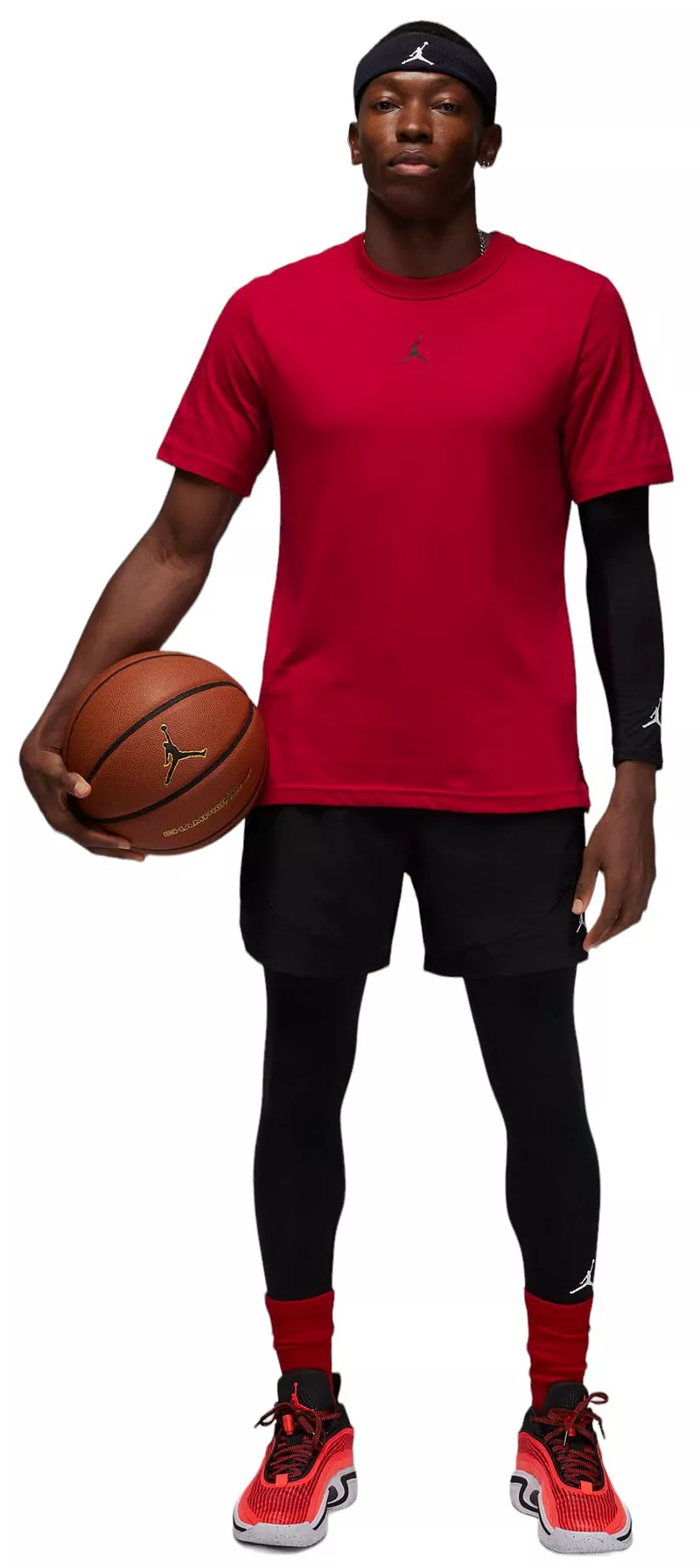 Мужская футболка Jordan Dri-FIT Sport Performance с короткими рукавами, цвет Gym Red — фото 2