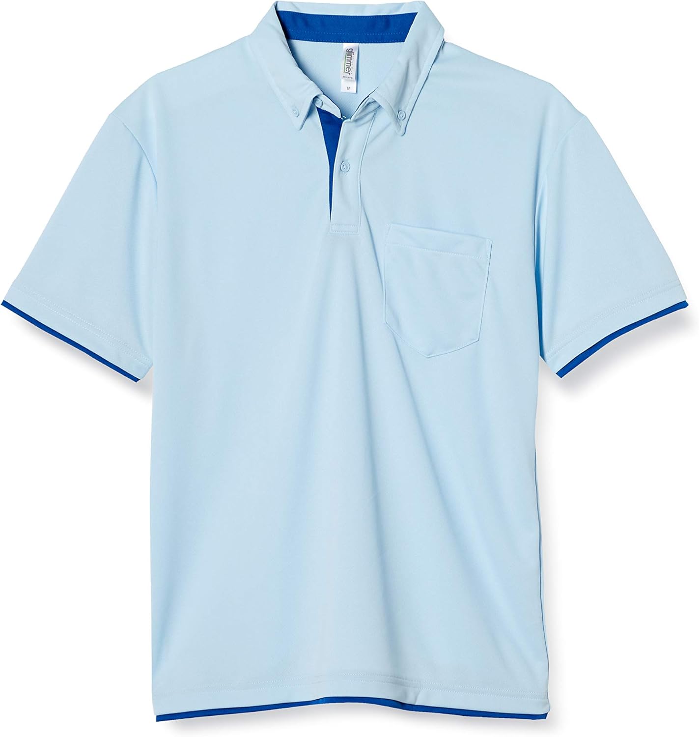 

Мужская рубашка-поло Glimmer 00315-AYB на пуговицах, из быстросохнущей ткани, с коротким рукавом, с карманом, плотность ткани 4,4 унции, светло-голубой/синий