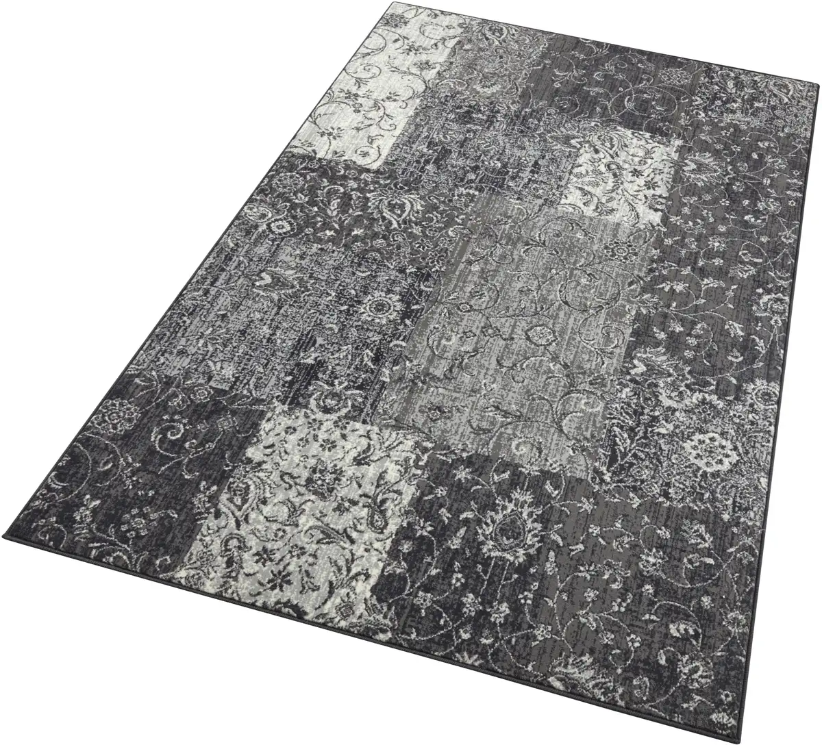 

HANSE Ковер для дома "Kirie", прямоугольный, пэчворк, короткий ворс, ковровая дорожка, современный, винтажный, гостиная, прихожая HANSE Home 160х230 см, серый/кремовый