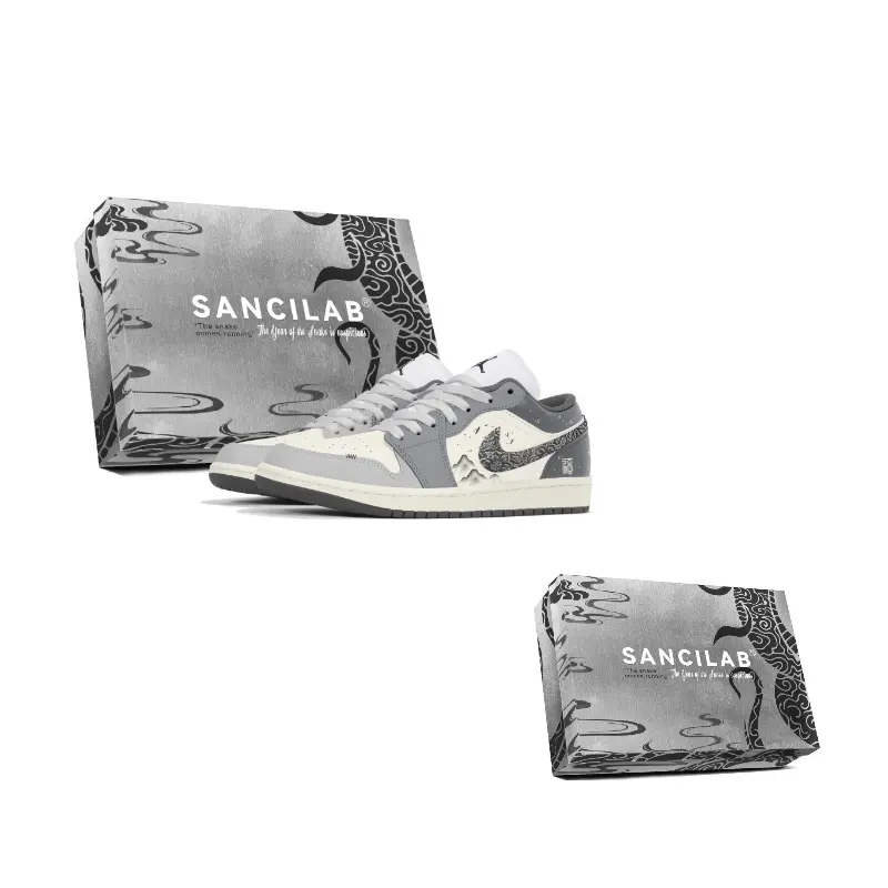 

Кроссовки баскетбольные мужские low-top Air 1 Cushioning антискользящие износостойкие винтажные Gray Jordan, серый