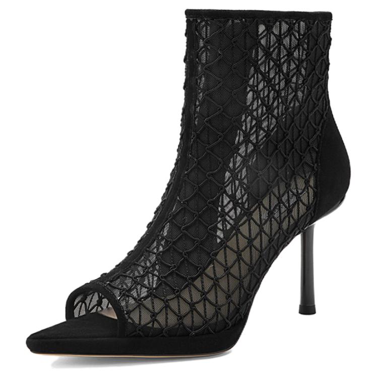NINE WEST Женские полусапожки на каблуке 9 см абрикосовые, цвет Apricot — фото 4