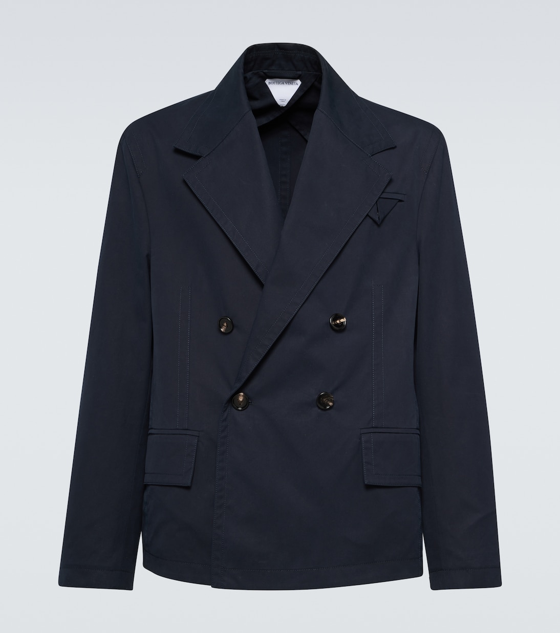 

Двубортный блейзер из хлопкового твила Bottega Veneta, Midnight Blue