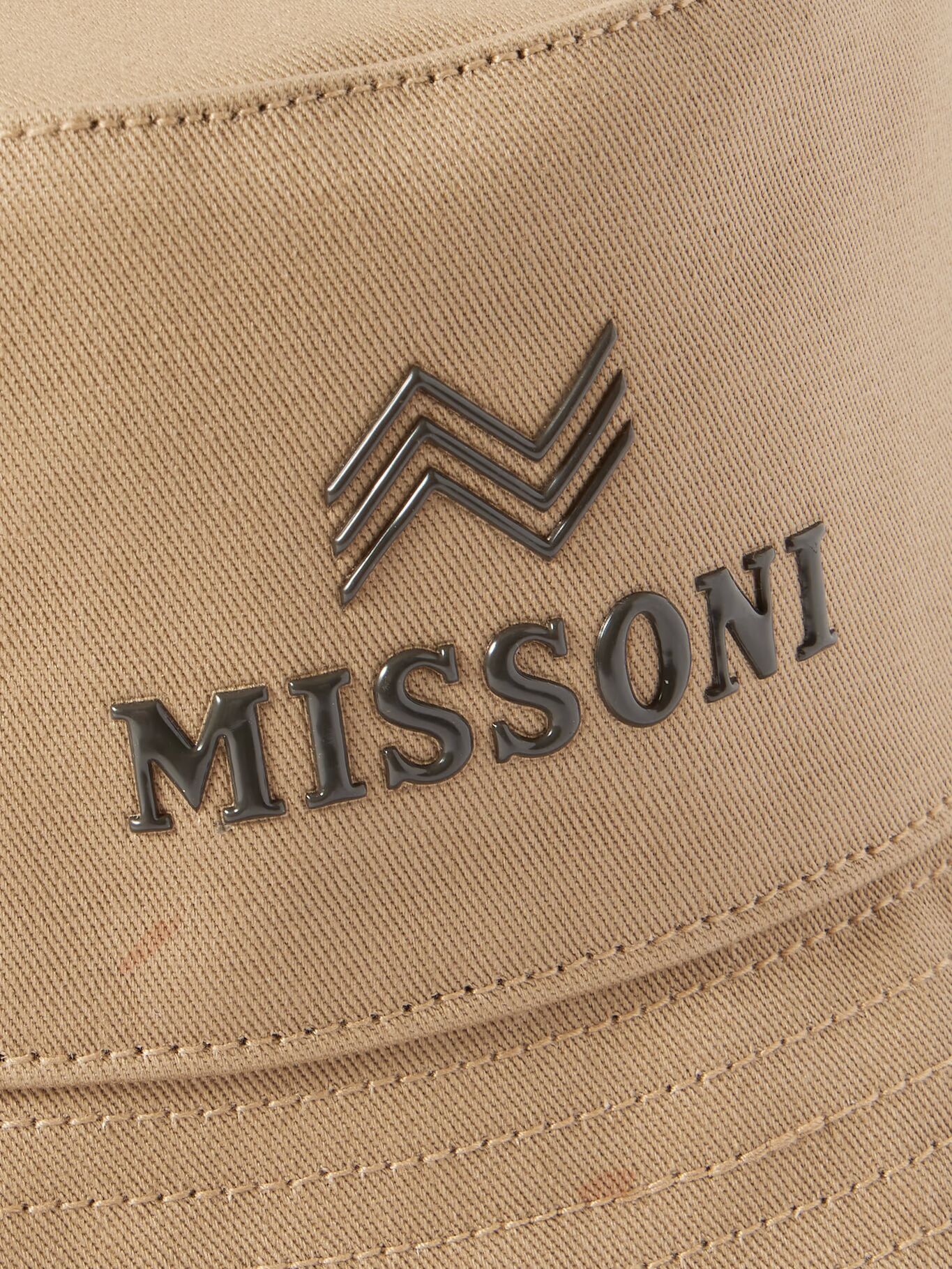 

Панама из хлопкового твила с аппликацией логотипа MISSONI, бежевый