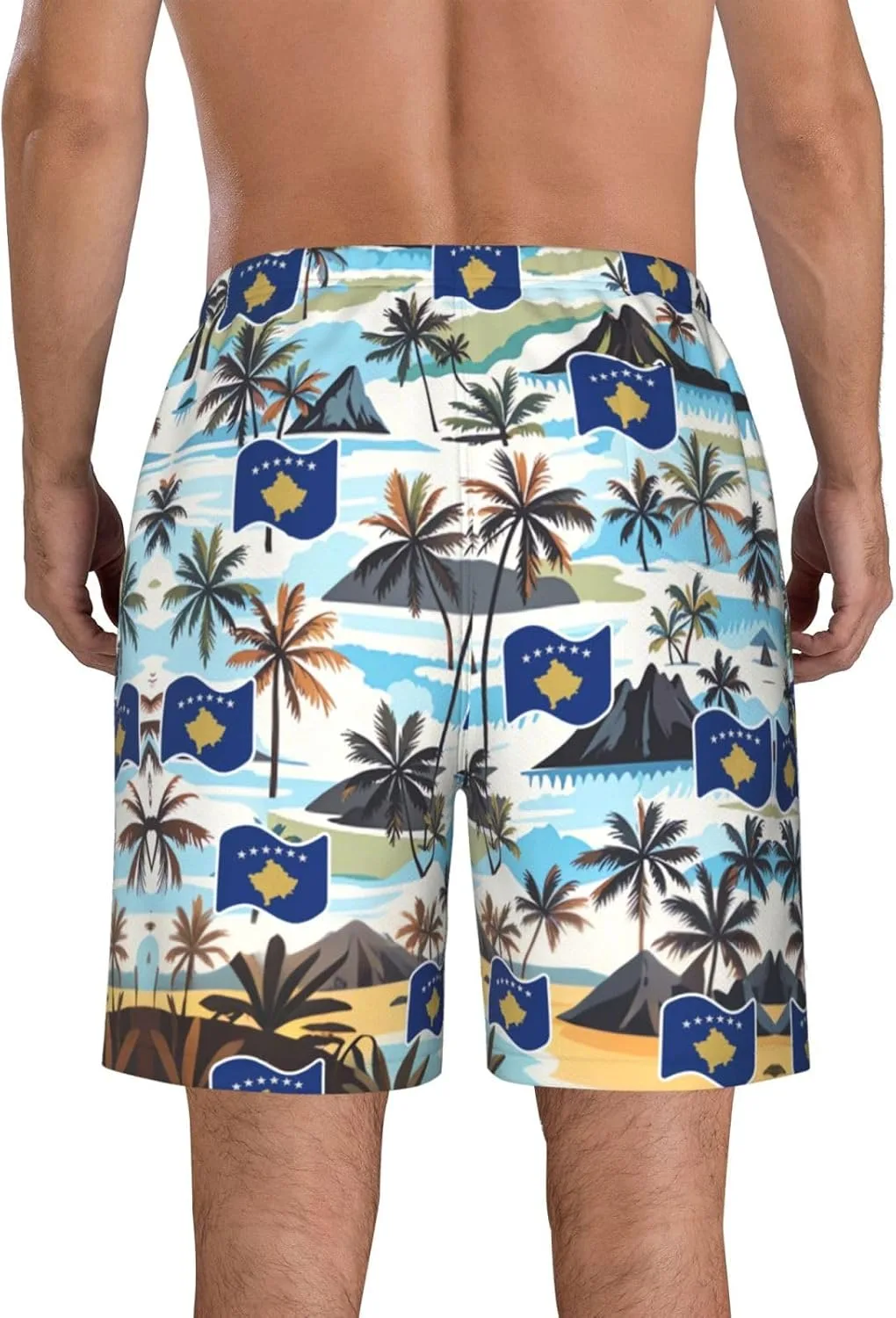 Мужские плавки-шорты Pitcairn Islands Board Shorts Swim Trunks Generic, Kosovo Flag — фото 3