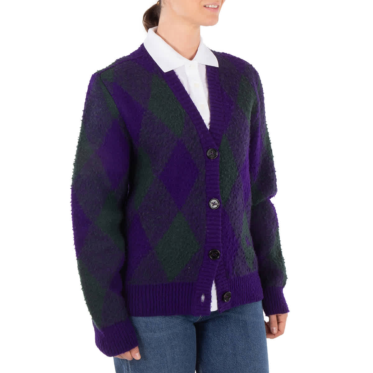 Кардиган из шерсти с V-образным вырезом Burberry, Royal Ip Pattern — фото 2