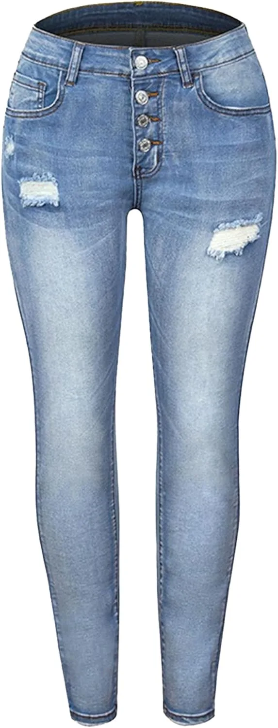 

Женские джинсы Mid Rise Skinny с потертостями, стрейч