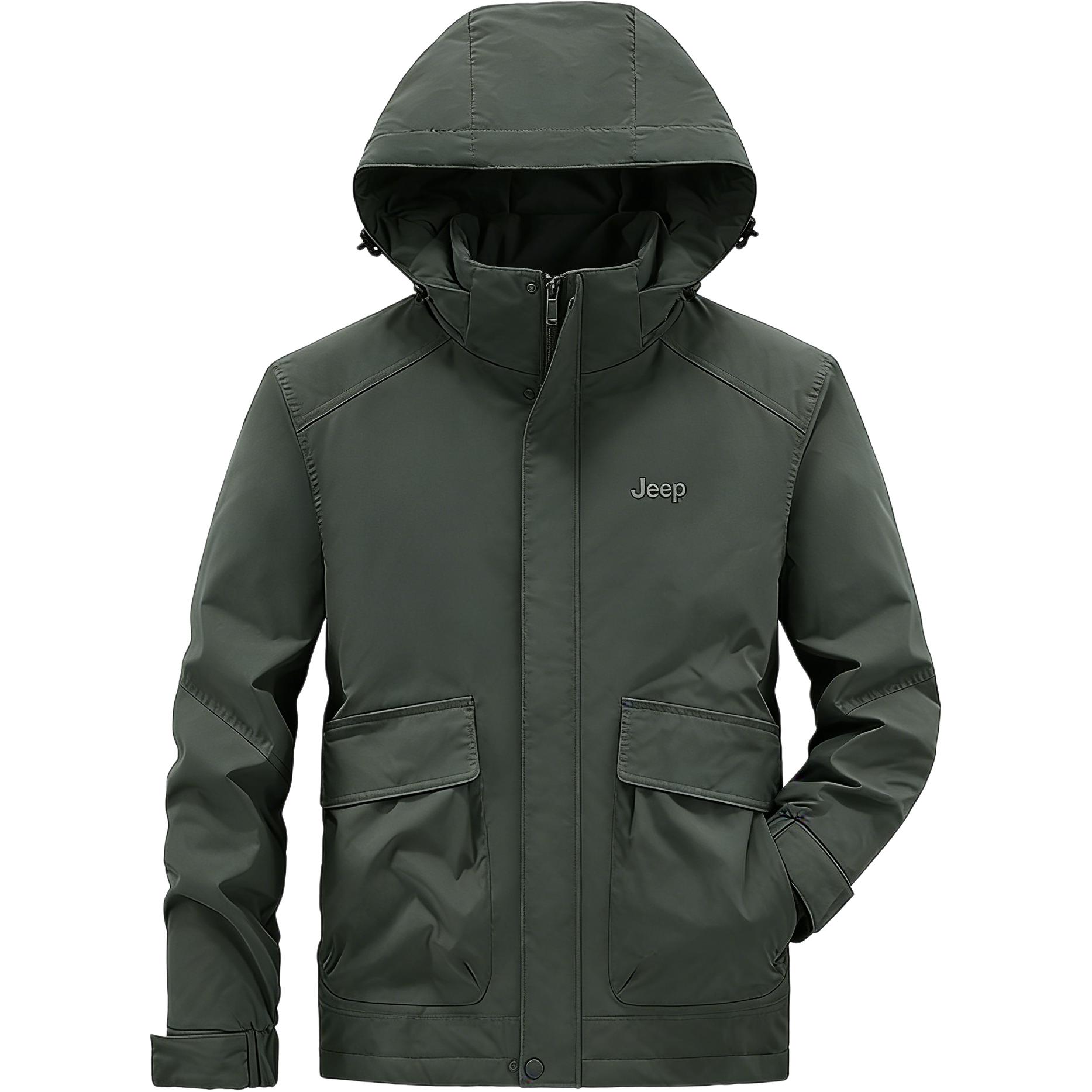 

Пуховик Unisex Hooded Moderate Cargo Jeep, серый зеленый