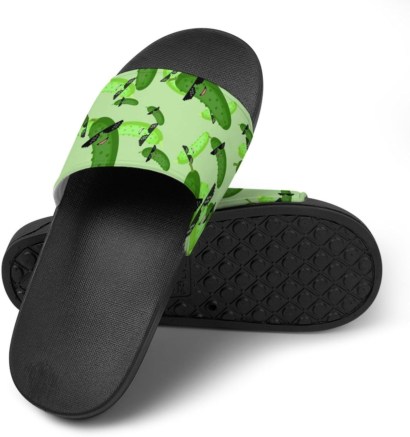 

Противоскользящие тапочки для ванной с милыми принтами коровы, мягкие шлепанцы для душа, удобные шлепки для душа, сандалии для плавания, пляжа, дома, общежития, для улицы, унисекс, для женщин и мужчин Jeireumteor, Cucumbers Pickles