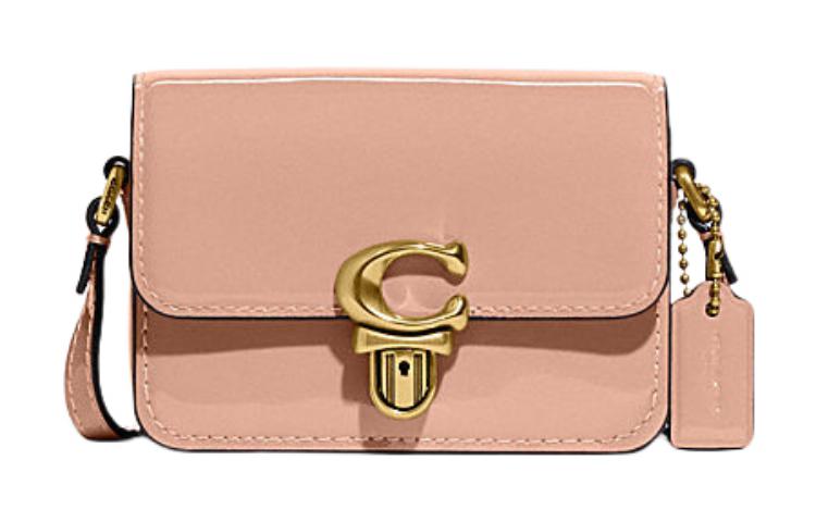 

COACH Студийная кожаная наплечная сумка кроссбоди мини женская розовая