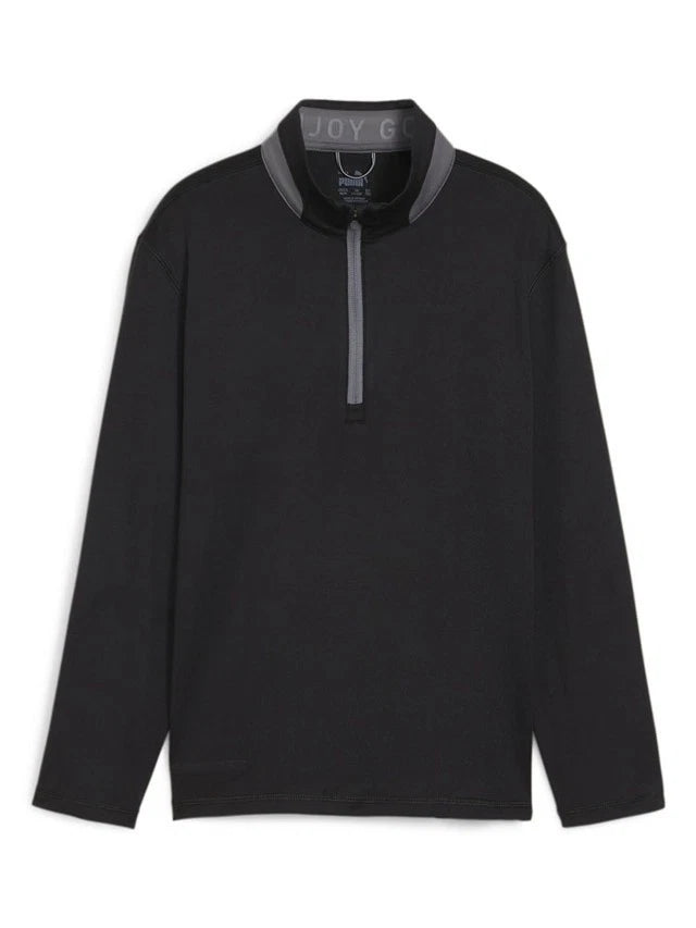 

Детская куртка для гольфа PUMA для мальчиков, черная, с застежкой-молнией до четверти длины, длинными рукавами, модель RED468