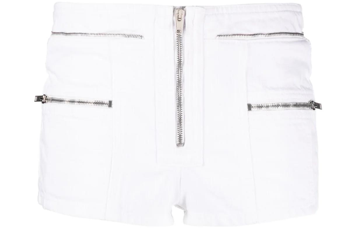 

Шорты с застежкой-молнией из хлопка ISABEL MARANT, белый