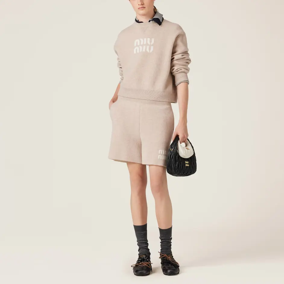 Кашемировый свитер Women's Sandy Beige MIU MIU, бежевый — фото 4