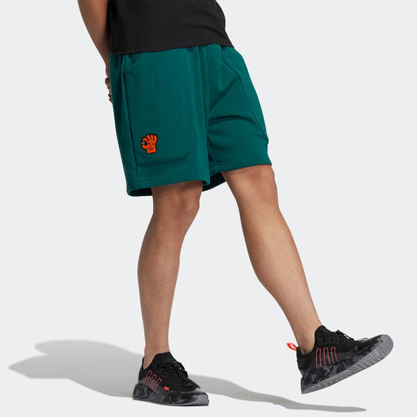 Шорты men's originals solid color micro mark loose athleisure casual sports shorts forest green Adidas, мультиколор — фото 4