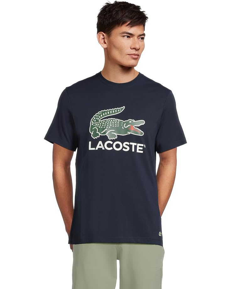 

Футболка Lacoste Cotton Jersey Signature Print T-shirt, цвет Navy Blue